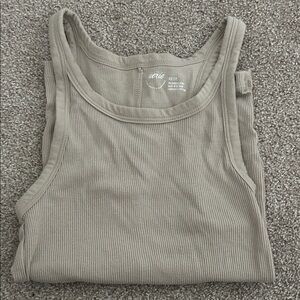 Aerie Women's Taupe Ribbed Tank Top